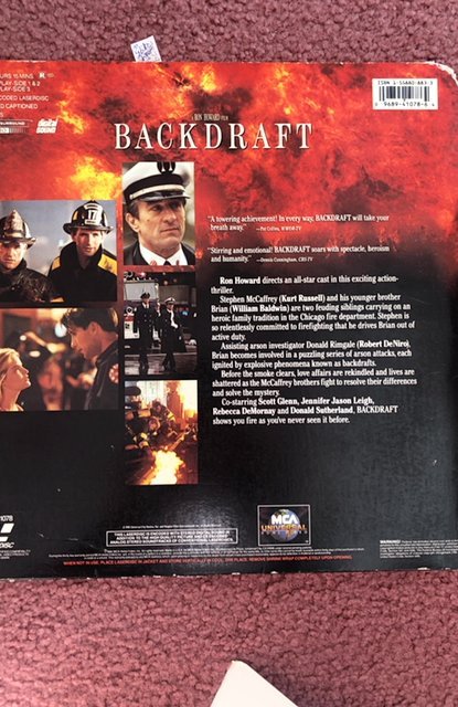 Backdraftt-a great Ron Howard film Digital laserdisc standard play