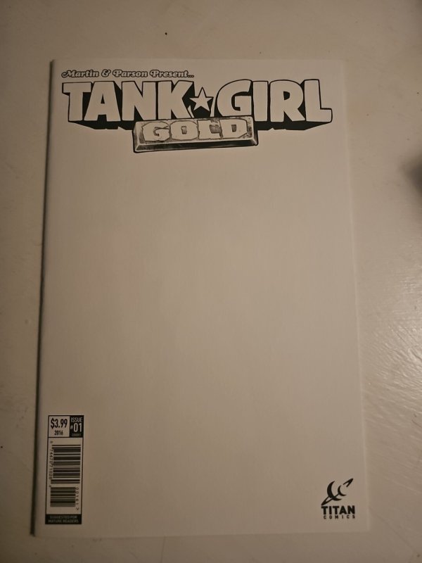 Alan Martin & Brett Parson - Tank Girl Gold 1 - White Blank Sketch Cover