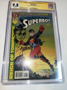 Superboy (1994) # 1 (CGC 9.8 SS WP) Signed Sketch Grummett (Superboy)