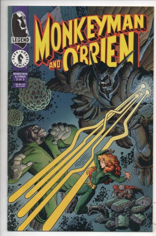 MONKEYMAN and O'BRIEN #3, NM-, Arthur Adams, 1996, Dark Horse Legend