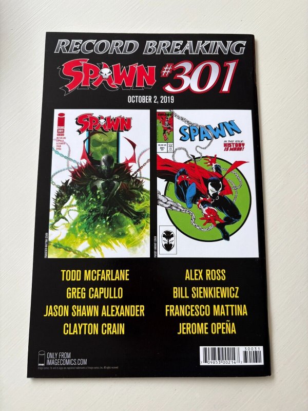 Spawn # 300 NM 1st Print Variant Cover Image Comic Book Todd McFarlane 5 J279