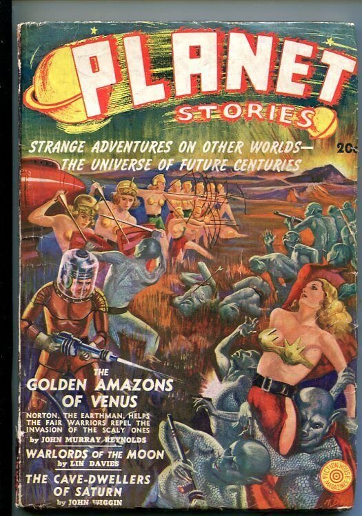 PLANET STORIES-#1-WTR 1939-PULP-SCI-FI-AMAZONS-SOUTHERN STATES PEDIGREE-g/vg
