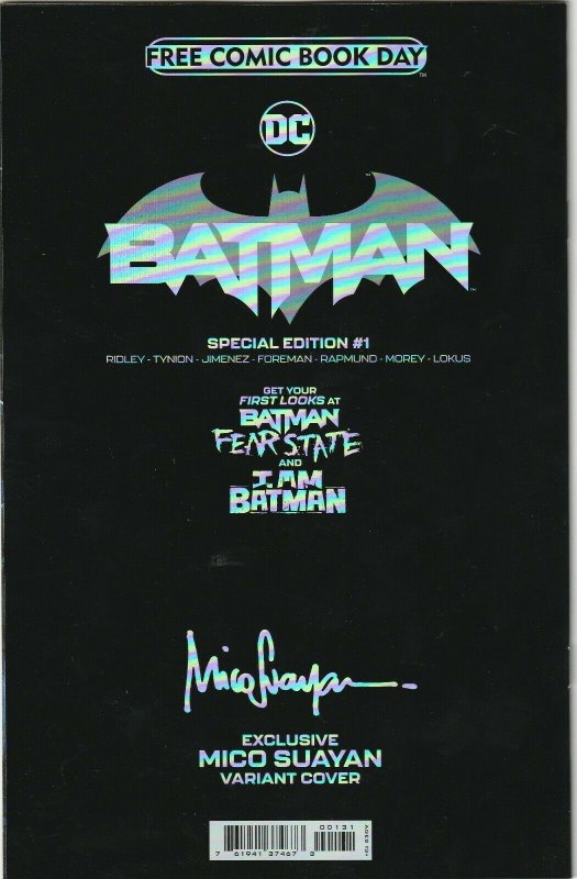Batman 2021 # 1 Foil Virgin Variant 1:500 Cover 1st Printing NM- DC [B5]