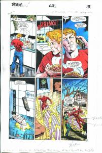 Robin Comics #63 Page 13 Hand Painted Cover Color Guide-comic book art-Flash-VG