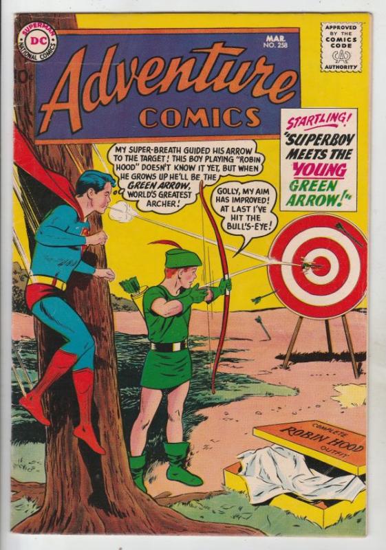 Adventure Comics #258 (Mar-59) FN+ Mid-High-Grade Superboy, Green Arrow, Aquaman
