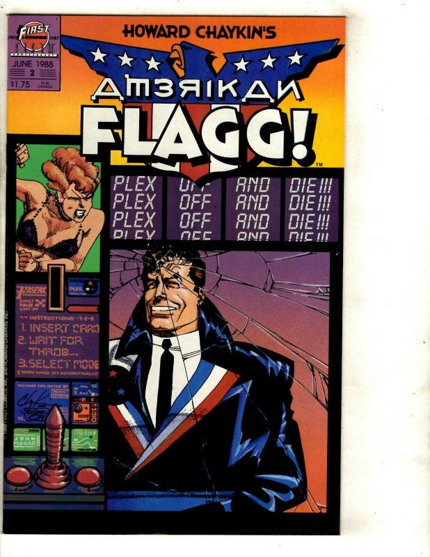 Lot Of 11 Comic Books Amerikan Flagg 2 3 4 5 American Flag 1 4 6 (2) 7 8 9 JF17