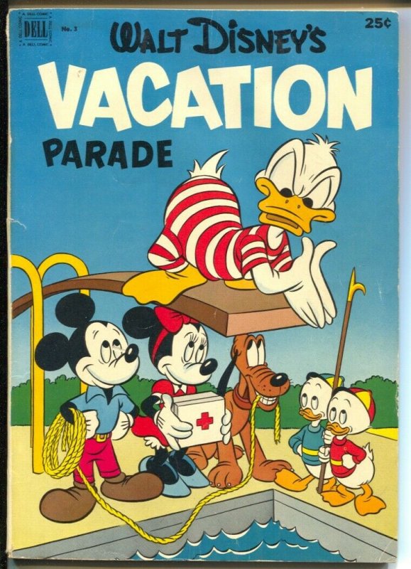 Walt Disney's Vacation Parade #3 1952-Dell-Mickey Mouse-Donald Duck-VG