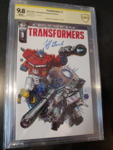 TRANSFORMERS #1 CBCS 9.8 SIGNATURE SERIES SIGNED BY JEFF EDWARDS COVER ARTIST