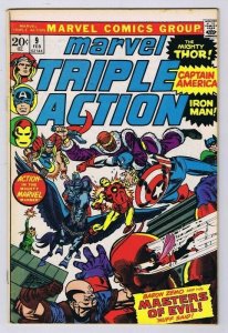 Marvel Triple Action #9 ORIGINAL Vintage 1973 Marvel Comics Thor Iron Man Cap