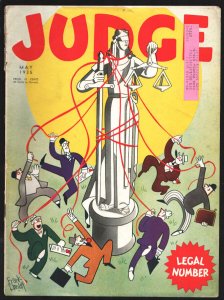 Judge 5/1935-Lady Justice cover by Frank Hanley-Legal Number-Platinum Age-spa...