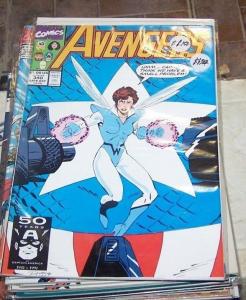 Avengers # 340  1991, Marvel wasp captain america vision thor sersi eternals