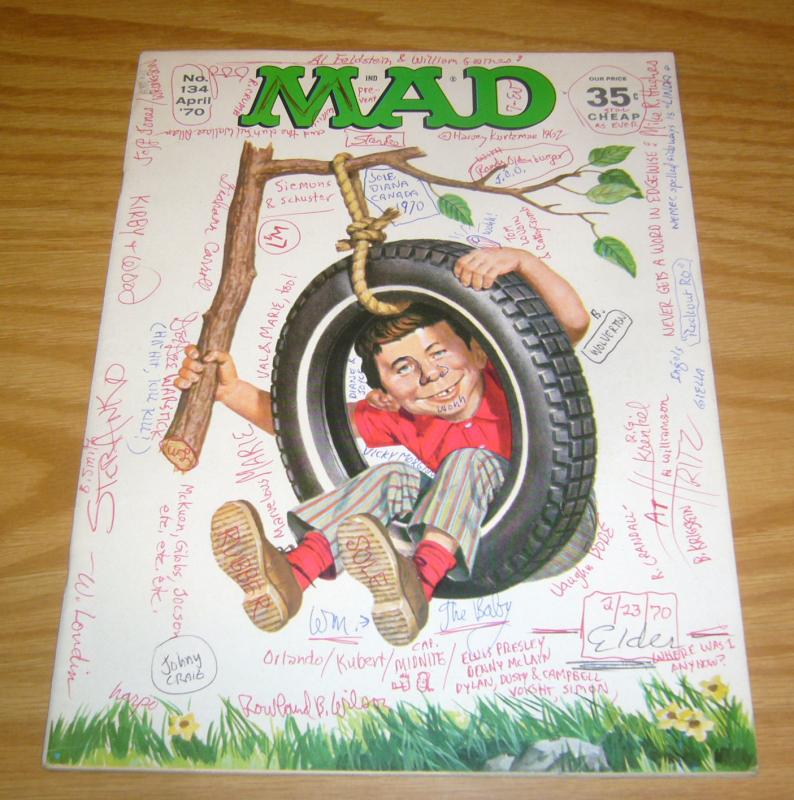 Mad Magazine #134 FN april 1970 - fake signature issue - tire swing cover RARE