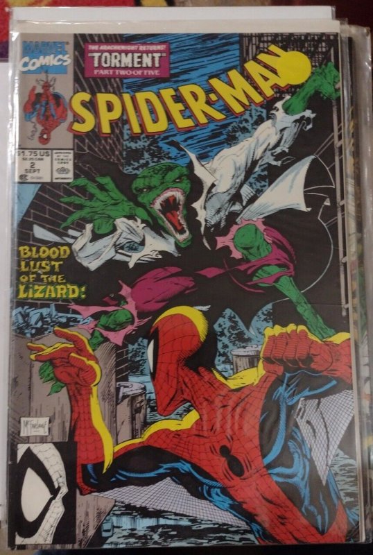 SPIDER-MAN # 2 MARVEL 1990   MCFARLANE TORMENT PT 2 the lizard 