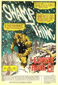 SWAMP THING #8 (Jan1974) 5.5 FN-  Len Wein & Bernie Wrightson! Tunnel Lurker!