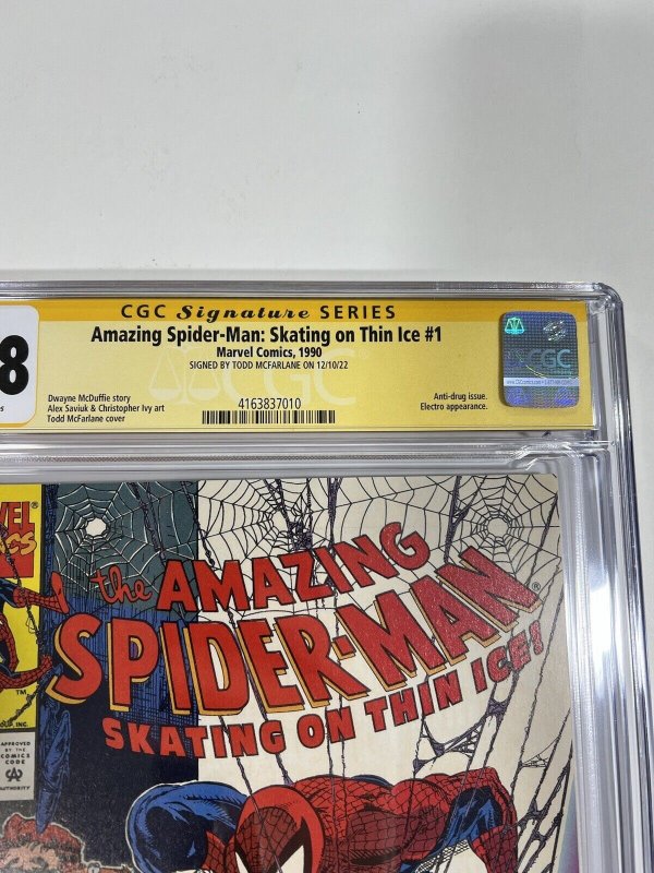 Amazing Spider-man Skating On Thin Ice 1 CGC 9.8 Signature Signed 1990 McFarlane