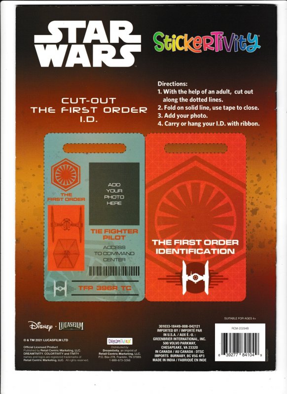 RULE THE GALAXY | STAR WARS STICKERTIVITY BOOK (2021) BONUS ID TAG | NEW UNUSED