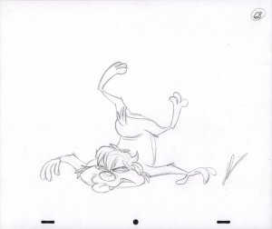 Tazmanian Devil Animation Pencil Art - 68 - Faceplant