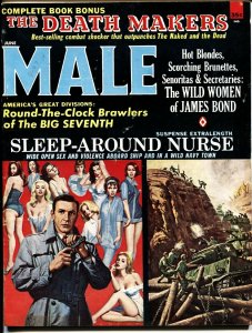 Male June 1965-James Bond 007 issues-mort kunstler cvr-bad mags-pulp