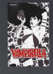 Vampirella Acending Evil Black and White Cover