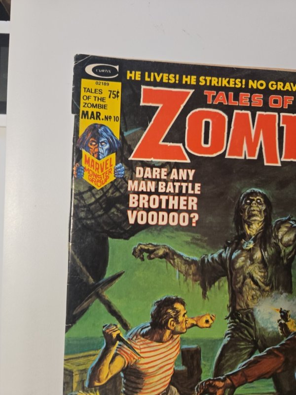 Marvel Comics Tales of the Zombie #10 1974 Brother Voodoo Horror Black & White