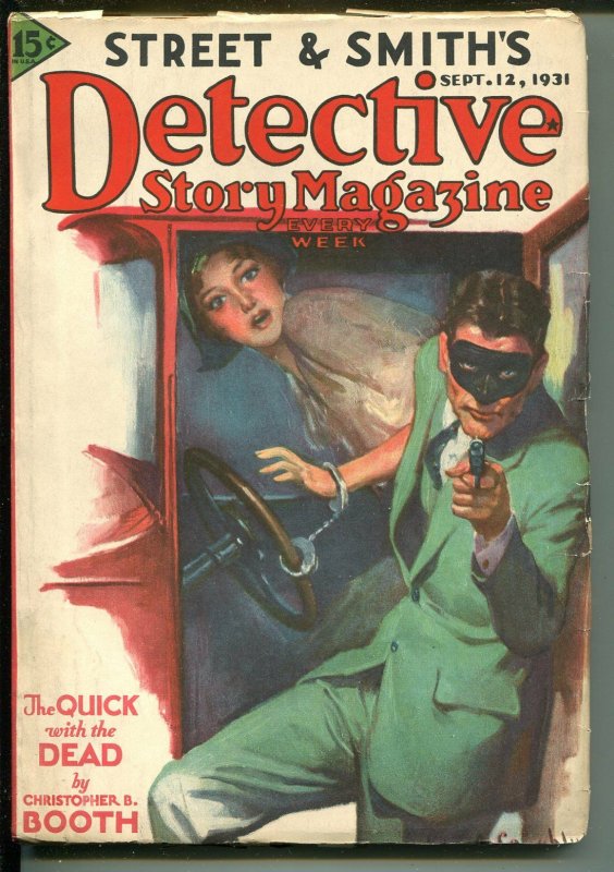 DETECTIVE STORY 9/21/1931-VIOLENT PULP THRILLS-HANDCUFFS-MASKED GUNMAN-fn