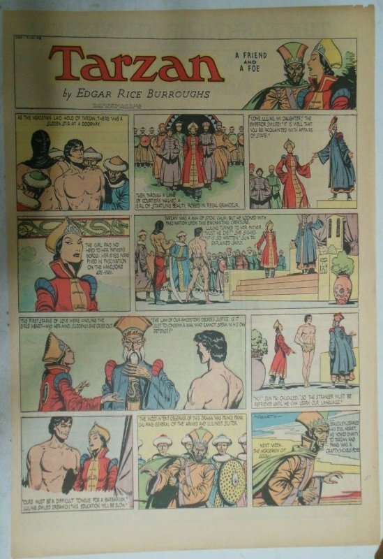 Tarzan Sunday Page #383 Burne Hogarth from 7/10/1938 Very Rare! Full Page Size