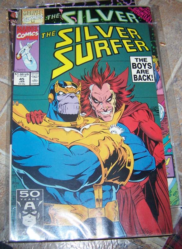 Silver Surfer # 45 jan 1991 MARVEL    JIM STARLIN+  thanos +mephisto INFINITY 