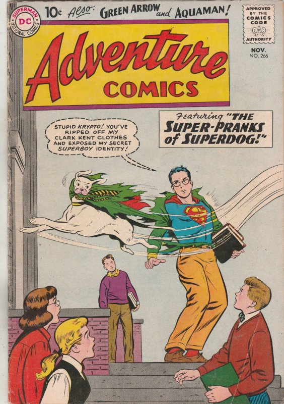 Adventure Comics #266 (1959) High-Grade Krypto Cover Key VF Boca CERTIFICATE