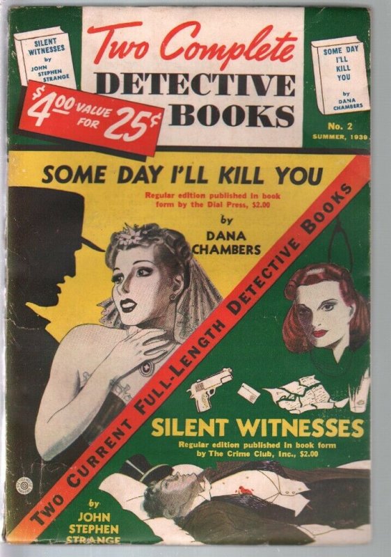 Two Complete Detective Books #2 Summer 1939-2nd issue-pulp thrills-FN-