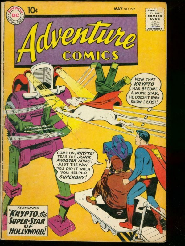 ADVENTURE COMICS #272 1960 DC AQUAMAN KRYPTO SUPERBOY VG-