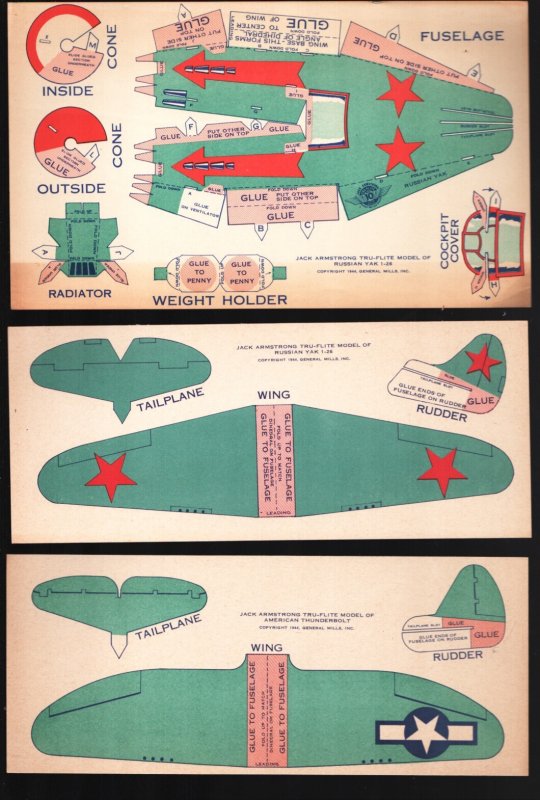 Jack Armstrong Thunderbolt & YAK Model Airplanes 1944-original envelope-prom