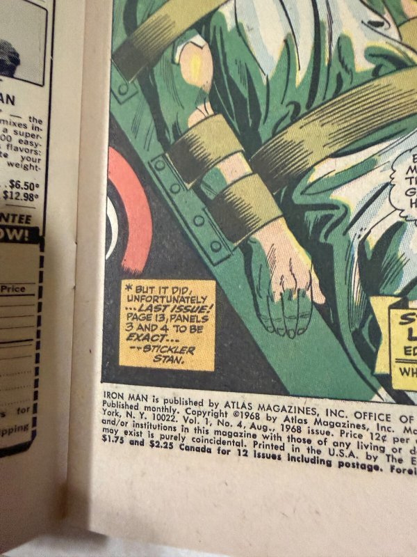 Iron Man #4 1968 Marvel Silver Age Raw Comic