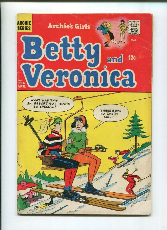 ARCHIES GIRLS BETTY & VERONICA #124 (4.5) SKI COVER 1966