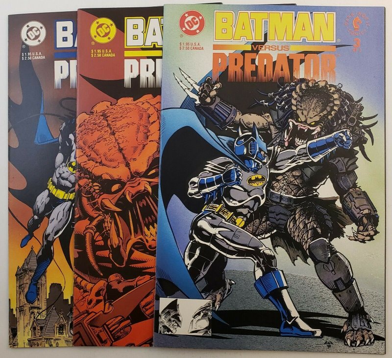 Batman VS. Predator #1-3 Complete Set VF/ NM DC Comics Dark Horse Comics 1991