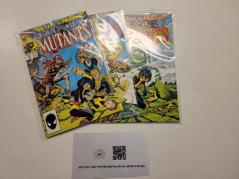 3 New Mutants Marvel Comic Books #59 60 61 Fall of the Mutants 3 TJ3