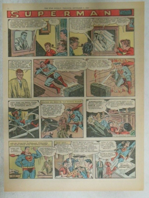 Superman Sunday Page #932 by Wayne Boring from 9/8/1957 Size ~11 x 15 inches