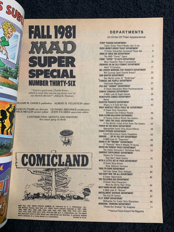 1981 MAD THE COMICS Super Special Magazine #36 FN+ 6.5 Superman / Lone Ranger