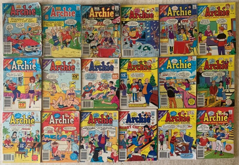 LOT OF 62 ARCHIE COMICS DIGESTS | VARIOUS | 1978-2005 | MOSTLY LOWER GRADE