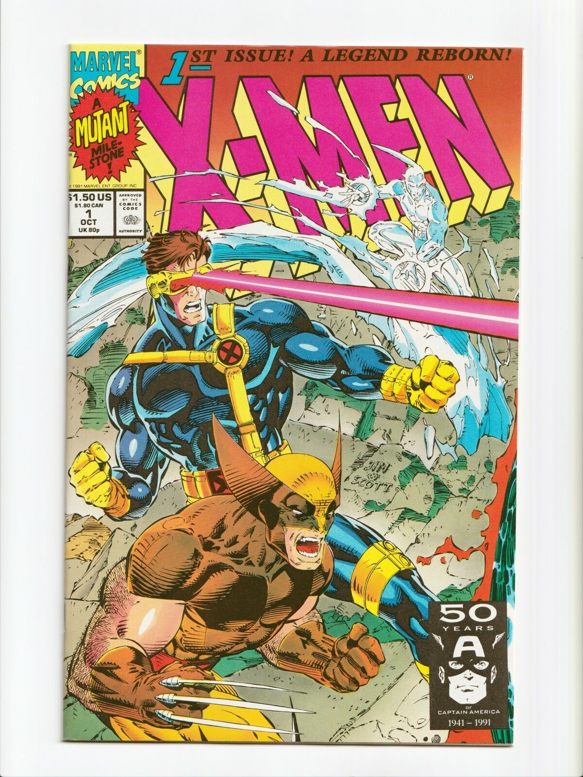 XMen 1 Lot of All 5 Jim Lee Covers Complete Set Marvel Comics 1991
