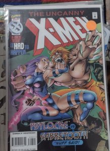 UNCANNY X-MEN #328  1996 MARVEL DISNEY SABERTOOTH VS PSYLOCKE