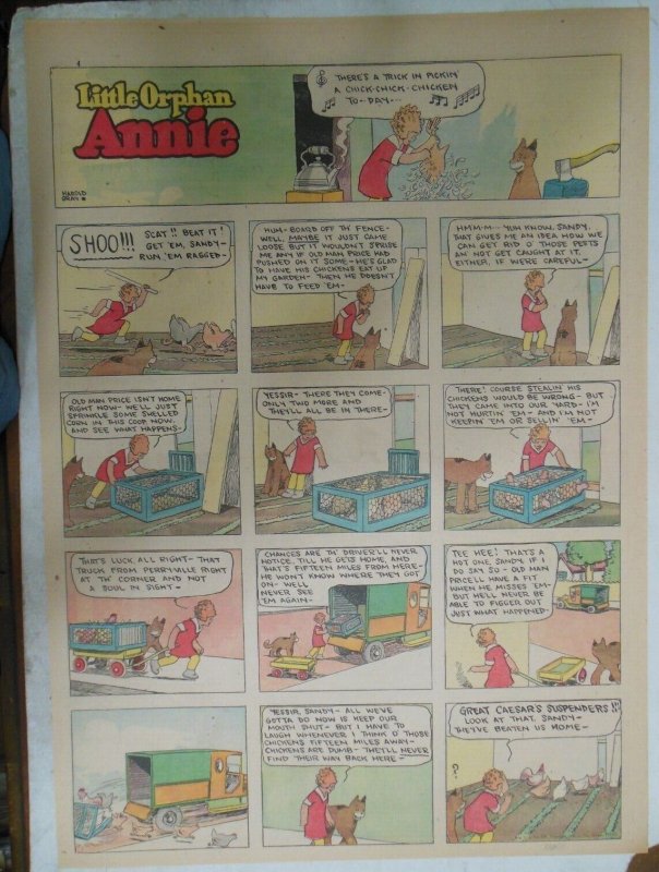 Little Orphan Annie Sunday by Harold Gray from 5/27/1928 Full Page Size !