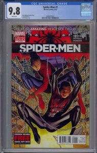 SPIDER-MEN #1 CGC 9.8 MILES MORALES MEETS PETER PARKER 