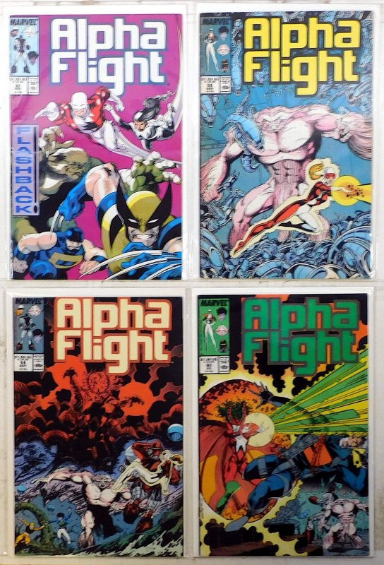 Alpha Flight Lot of 4 #52, 56, 58, 60 (1987) Marvel Comics 1st Print Comic Books