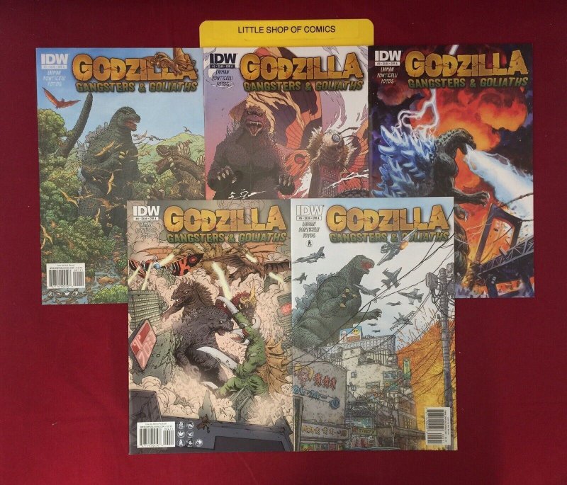 Godzilla Gangsters and Goliaths #1 2 3 4 5 Darrow Cover 1-5 Set 1st Mothra IDW