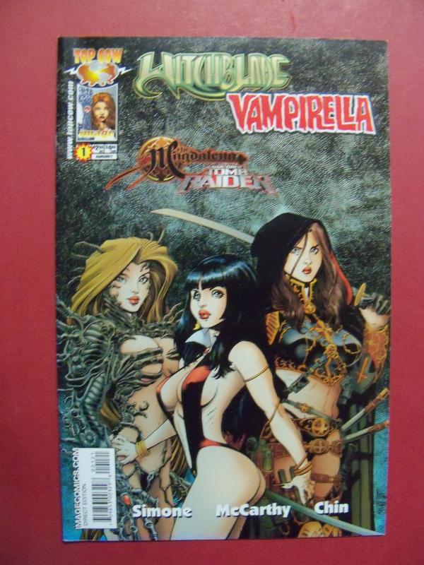 TOMB RAIDER/WITCHBLADE/MAGDALENA/VAMPERELLA #1B  (VF/NM 9.0 OR BETTER) IMAGE