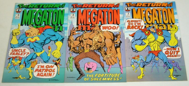 Return of Megaton Man #1-3 VF/NM complete series DON SIMPSON kitchen sink set 2