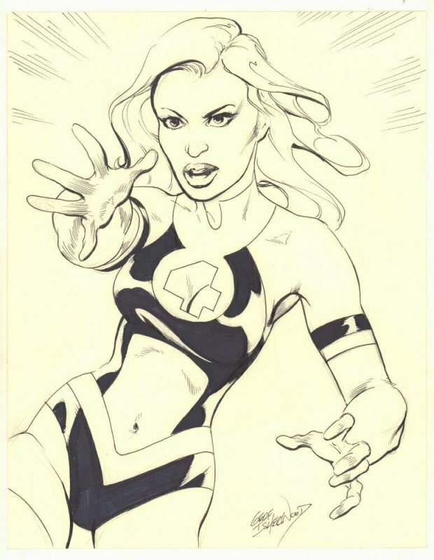 Sue Storm Invisible Girl Commission - Signed art by Geof Isherwood