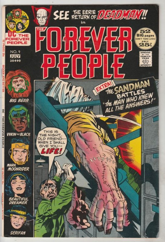 Forever People #9 (Jul-72) NM- High-Grade Big Bear, Beautiful Dreamer, Serifi...