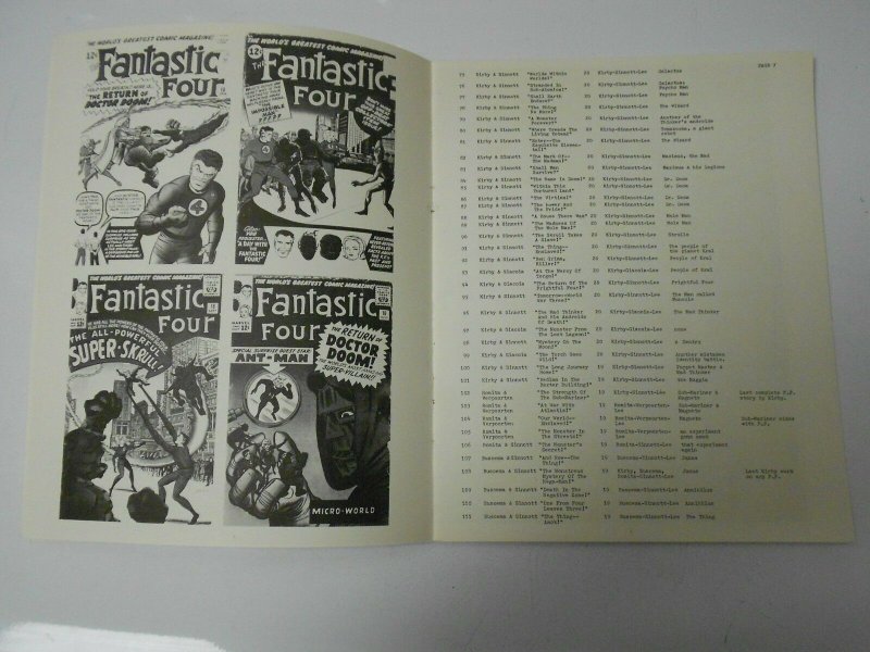 1973 MARVEL COLLECTOR'S HANDBOOK #1 VF- Kirby Fantastic Four Checklist RARE