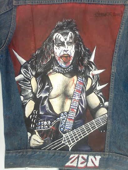 EARLY JAMES O'BARR GENE SIMMONS KISS ORIGINAL ART SIGNED JEAN JACKET THE CROW